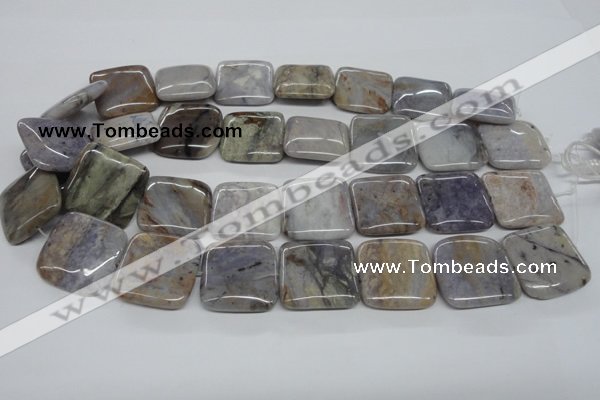CAA780 15.5 inches 25*25mm square New Brazilian agate beads