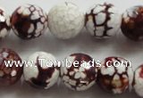 CAA806 15.5 inches 14mm faceted round fire crackle agate beads