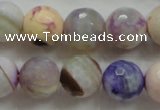 CAA809 15.5 inches 14mm faceted round fire crackle agate beads