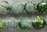 CAA810 15.5 inches 16mm faceted round fire crackle agate beads