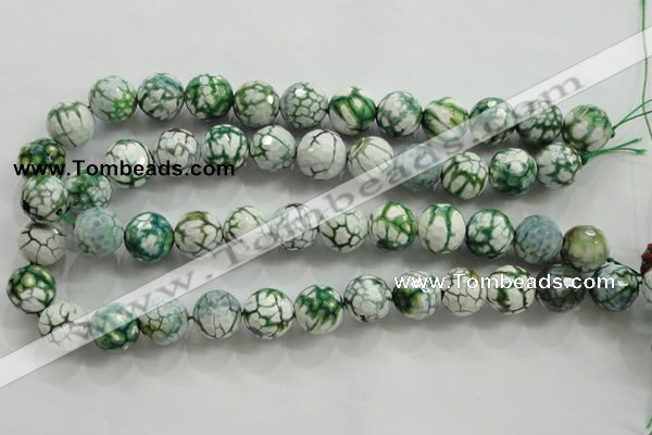 CAA817 15.5 inches 16mm faceted round fire crackle agate beads