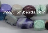 CAA83 15.5 inches 10*12mm nugget dyed white agate gemstone beads