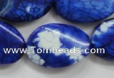 CAA839 15.5 inches 20*30mm twisted oval fire crackle agate beads