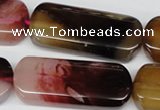 CAA909 15.5 inches 18*43mm rectangle agate gemstone beads wholesale