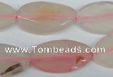 CAA920 15.5 inches 14*28mm faceted & twisted oval agate gemstone beads