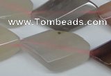 CAA921 15.5 inches 14*28mm faceted & twisted marquise agate gemstone beads