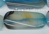 CAA926 15.5 inches 18*42mm twisted rectangle agate gemstone beads