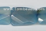 CAA929 15.5 inches 20*30mm twisted & faceted rectangle agate gemstone beads