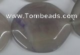 CAA939 15.5 inches 35*40mm oval agate gemstone beads
