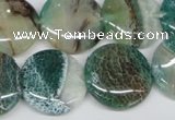 CAA941 15.5 inches 20mm flat round dragon veins agate gemstone beads