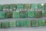 CAA99 15.5 inches 8*8mm faceted square grass agate gemstone beads
