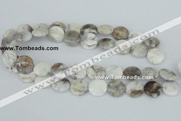 CAB102 15.5 inches 20mm flat round natural brazil agate beads