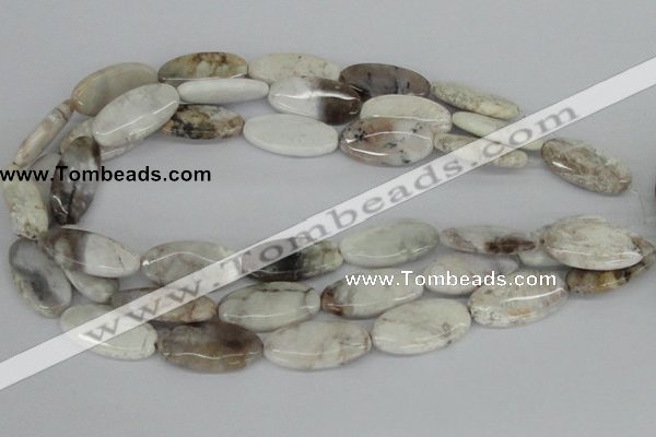 CAB105 15.5 inches 15*30mm oval natural brazil agate gemstone beads