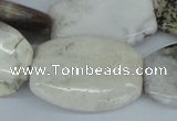 CAB107 15.5 inches 25*35mm flat drum natural brazil agate beads