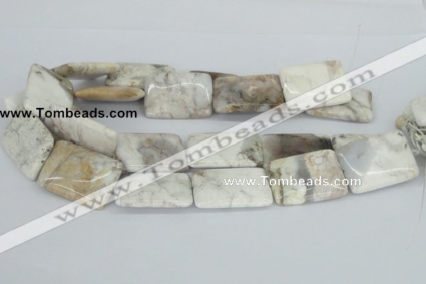CAB114 15.5 inches 25*35mm rectangle natural brazil agate beads
