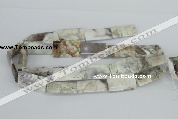 CAB116 15.5 inches 22*34mm flat column natural brazil agate beads
