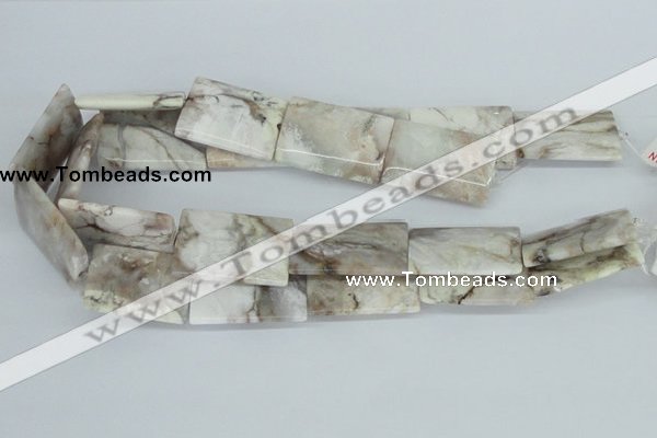 CAB117 15.5 inches 25*35mm flat column natural brazil agate beads