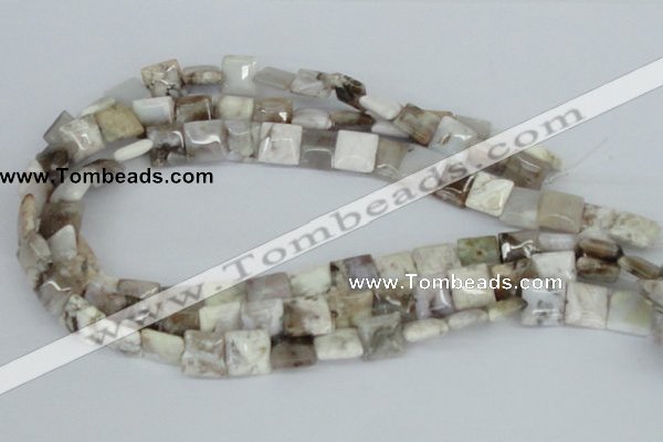 CAB118 15.5 inches 12*12mm square natural brazil agate gemstone beads
