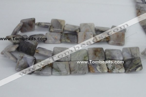 CAB120 15.5 inches 25*25mm square natural brazil agate gemstone beads