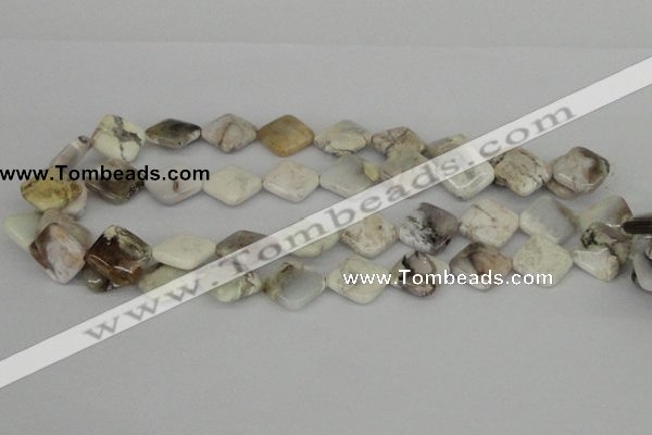 CAB122 15.5 inches 16*16mm diamond natural brazil agate beads