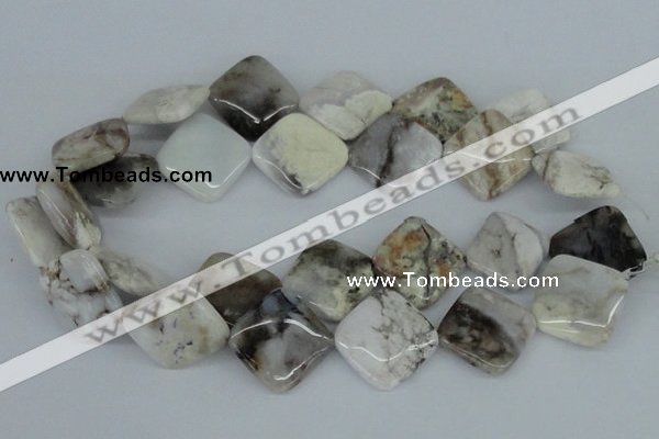 CAB123 15.5 inches 25*25mm diamond natural brazil agate beads