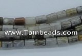 CAB131 15.5 inches 4*6mm column bamboo leaf agate beads