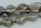 CAB154 15.5 inches 12*12mm diamond bamboo leaf agate beads