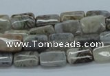 CAB156 15.5 inches 8*12mm rectangle bamboo leaf agate beads
