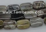 CAB157 15.5 inches 10*14mm rectangle bamboo leaf agate beads