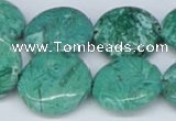 CAB164 15.5 inches 20mm flat round green crazy lace agate beads