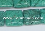 CAB165 15.5 inches 20*20mm square green crazy lace agate beads