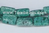 CAB166 15.5 inches 10*14mm rectangle green crazy lace agate beads