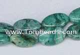 CAB169 15.5 inches 10*16mm oval green crazy lace agate beads