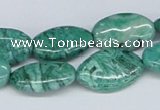 CAB170 15.5 inches 12*20mm oval green crazy lace agate beads