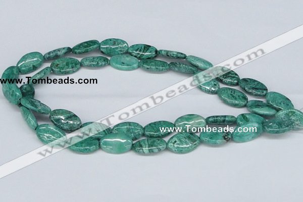 CAB170 15.5 inches 12*20mm oval green crazy lace agate beads