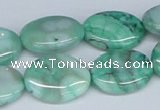 CAB171 15.5 inches 15*20mm oval green crazy lace agate beads