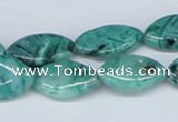 CAB173 15.5 inches 12*20mm horse eye green crazy lace agate beads