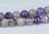 CAB180 15.5 inches 8mm faceted round purple crazy lace agate beads