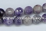 CAB181 15.5 inches 10mm faceted round purple crazy lace agate beads