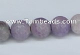 CAB182 15.5 inches 12mm faceted round purple crazy lace agate beads