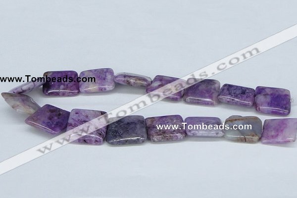 CAB198 15.5 inches 25*25mm square purple crazy lace agate beads