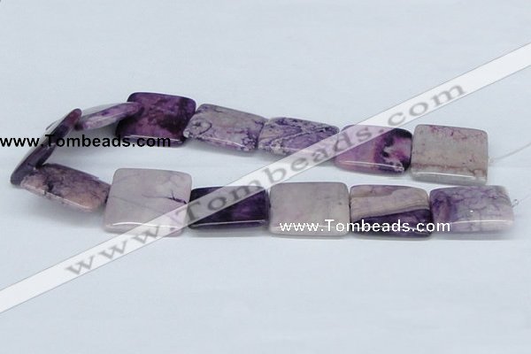 CAB199 15.5 inches 30*30mm square purple crazy lace agate beads