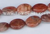 CAB239 15.5 inches 12*16mm oval mahogany crazy lace agate beads