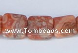 CAB240 15.5 inches 16*16mm square mahogany crazy lace agate beads