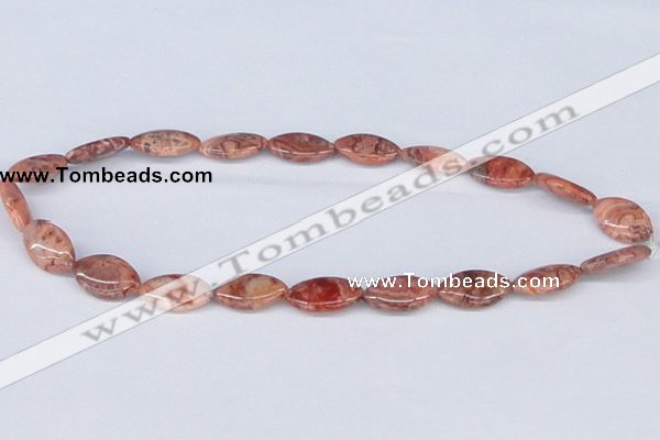 CAB243 15.5 inches 12*20mm horse eye mahogany crazy lace agate beads