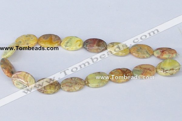 CAB263 15.5 inches 18*25mm oval lemon crazy lace agate beads