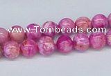CAB270 15.5 inches 8mm round fuchsia crazy lace agate beads