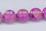 CAB272 15.5 inches 14mm round fuchsia crazy lace agate beads