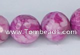 CAB273 15.5 inches 18mm faceted round fuchsia crazy lace agate beads