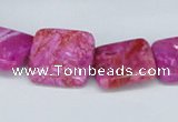 CAB282 15.5 inches 18*18mm square fuchsia crazy lace agate beads